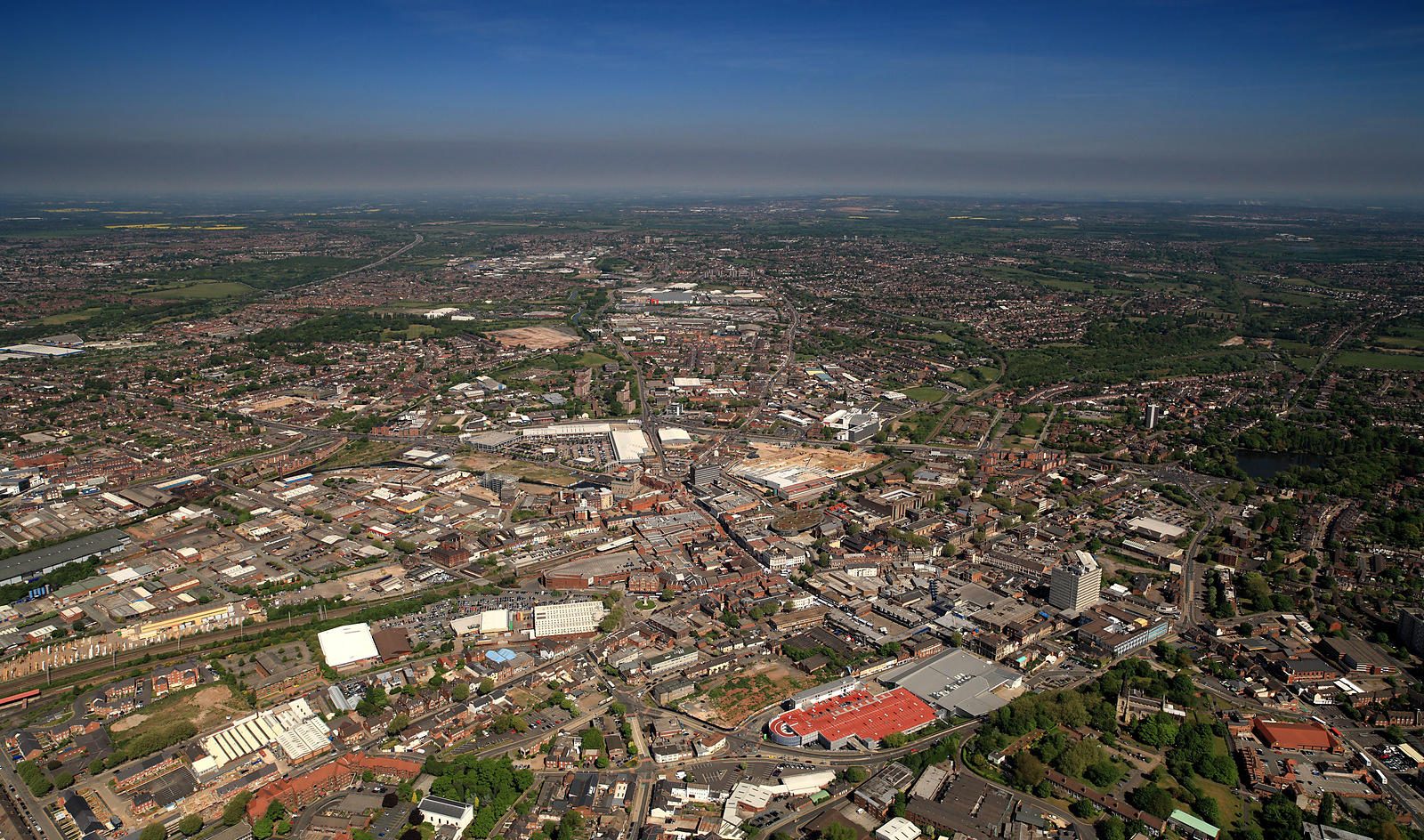 Panoramic aerial photograph of West Midlands Panoramic aerial photograph of West Midlands