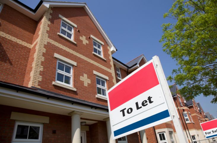 Flats with a To Let sign outside.