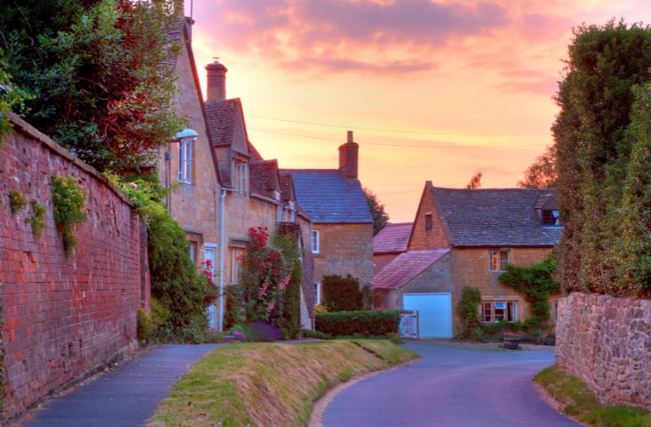 Image of a picture-perfect village of holiday lets.