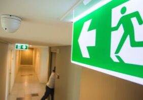 Corridoor with fire sign
